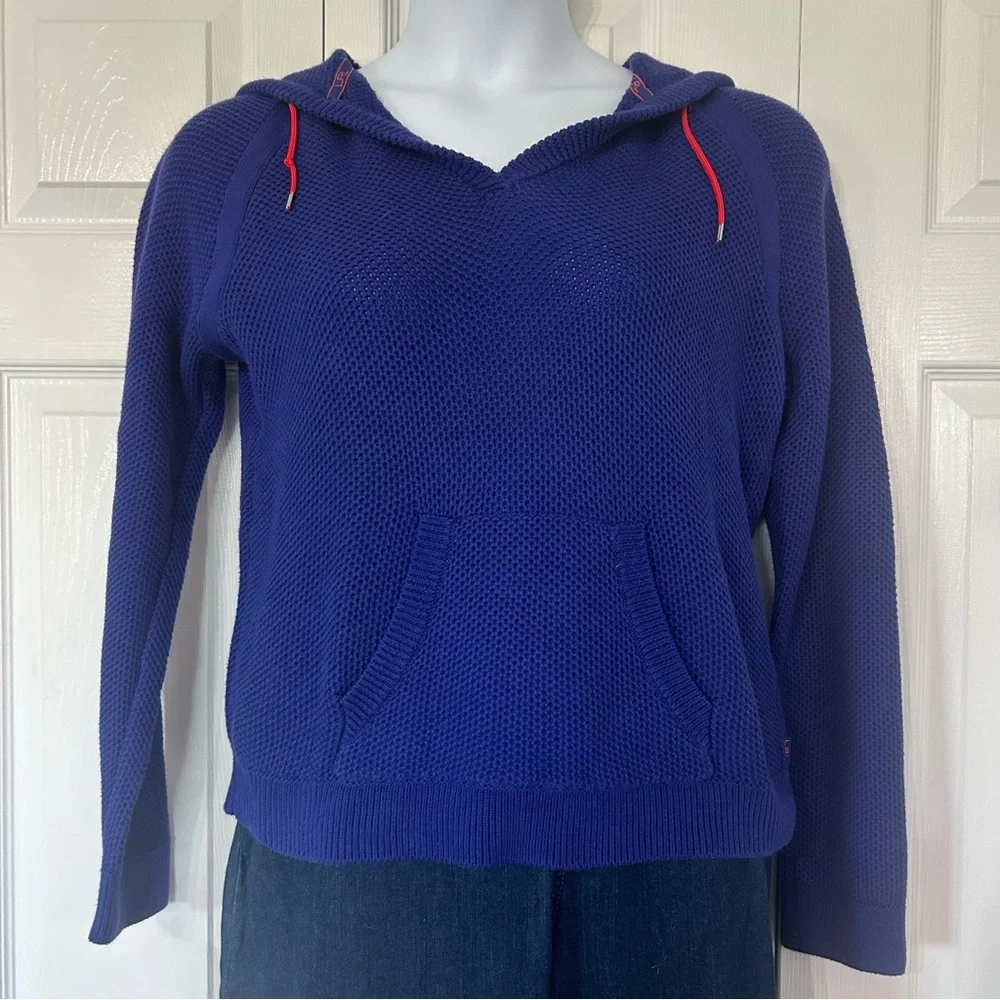 Lauren Ralph Lauren Waffle Knit 100% Cotton Hoodie Purple/Blue Size Large - Picture 2 of 16
